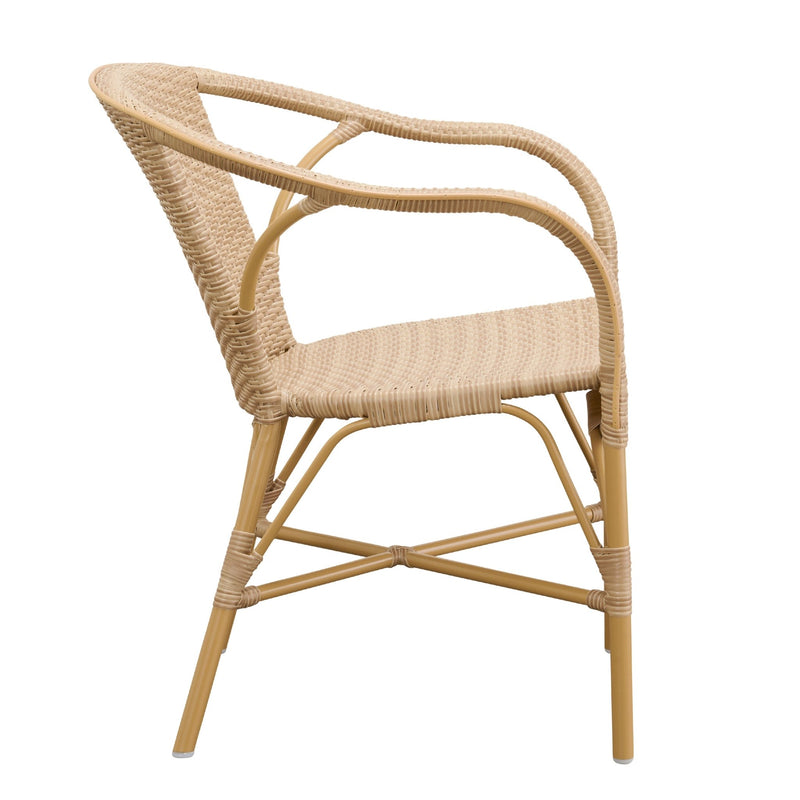 Madeleine Outdoor Dining Armchair - Sika Design - Outdoor Furniture - Almond Frame/ Black with White Dots - HORNE