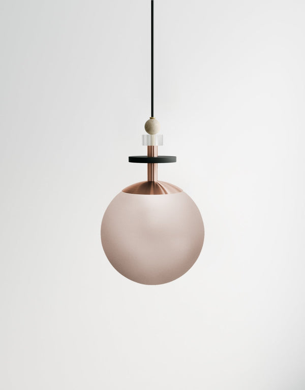 Maru Small Stack - Ladies & Gentlemen Lighting - 6” Globe - Brushed Brass - Matte White (opaque) - HORNE