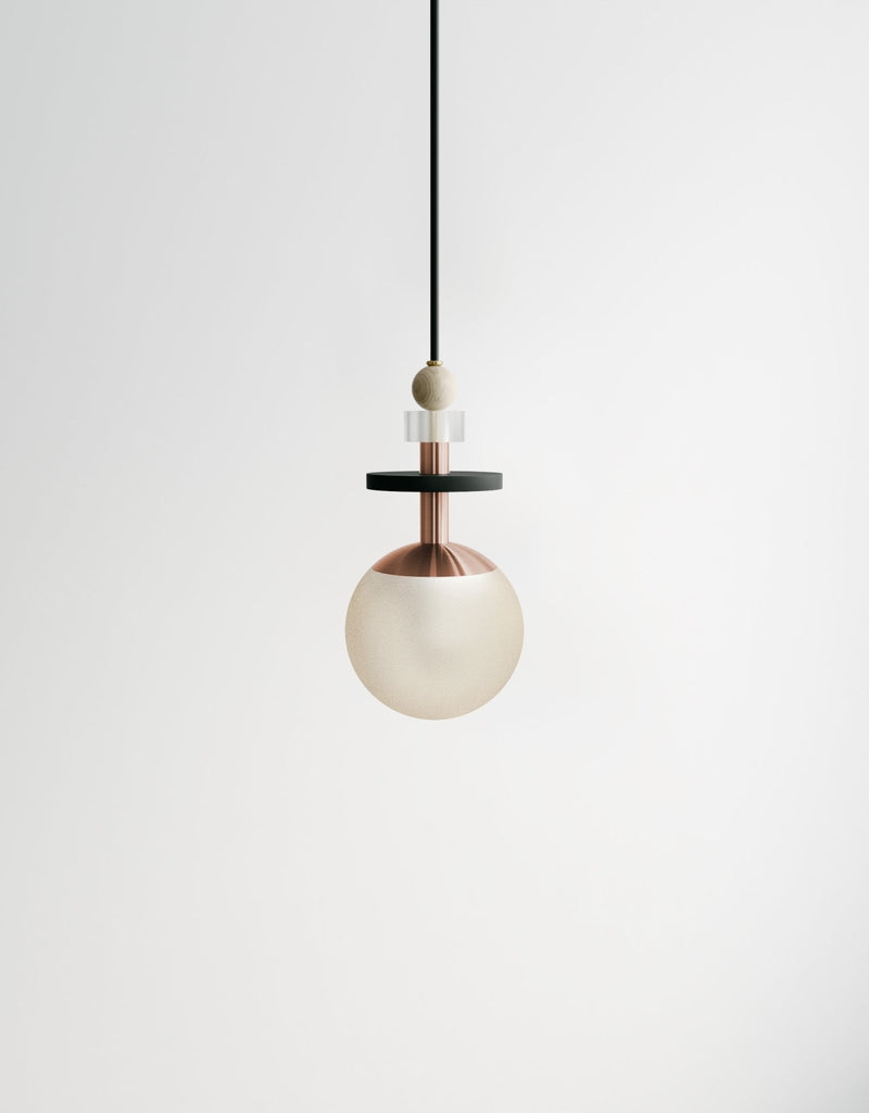 Maru Small Stack - Ladies & Gentlemen Lighting - 6” Globe - Brushed Brass - Matte White (opaque) - HORNE