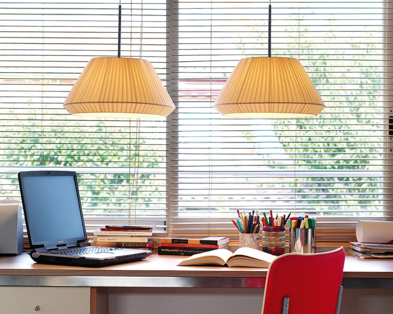 Mei 38 Pendant Lamp - Bover Pendants - White Ribbon - Satin Nickel - HORNE