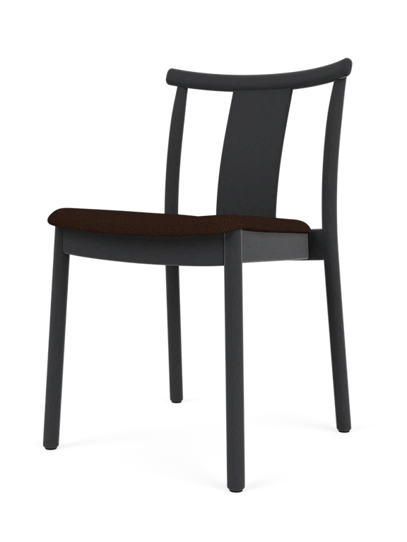Merkur Dining Chair - Without Armrests - Audo Copenhagen Chairs - Black Oak - Bouclé 06 - HORNE