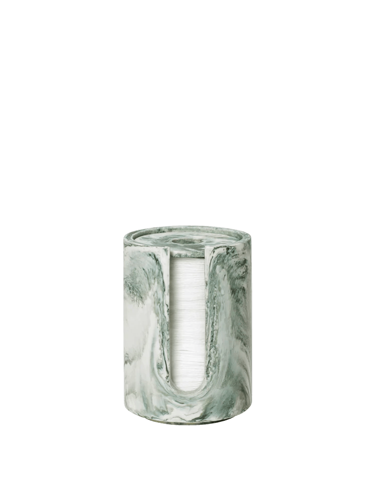 Mist Cotton Pad Holder - Ferm Living Storage + Organization - Emerald Off - White - HORNE