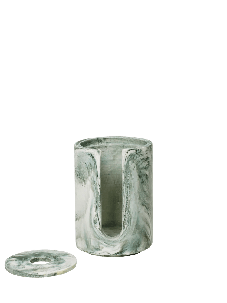 Mist Cotton Pad Holder - Ferm Living Storage + Organization - Emerald Off - White - HORNE