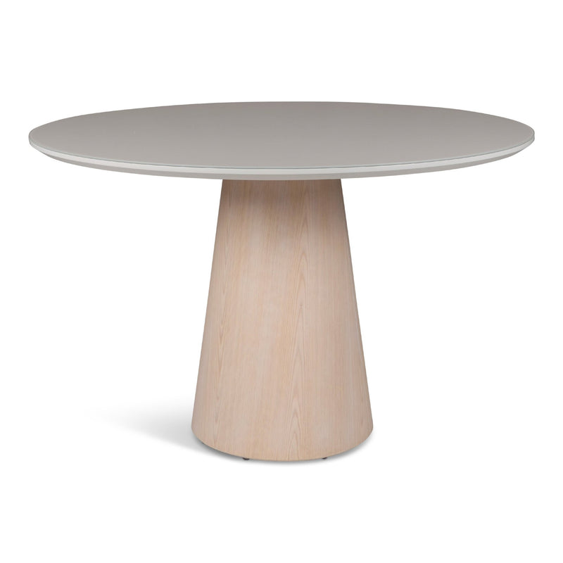 Mona Lacquered Glass Round Dining Table - Urbia Tables - Branco Damasco - HORNE