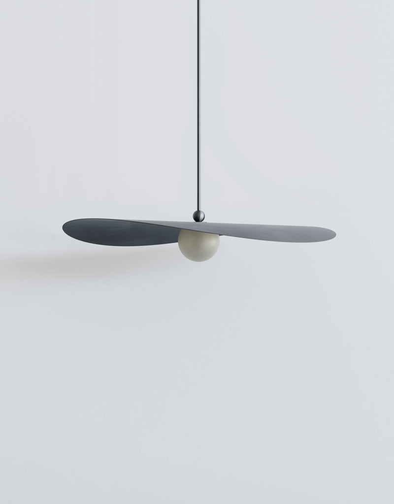 Myrna Pendant - Medium - Ladies & Gentlemen Lighting - Blackened Brass - White (opaque) - Perforated Smoke - HORNE