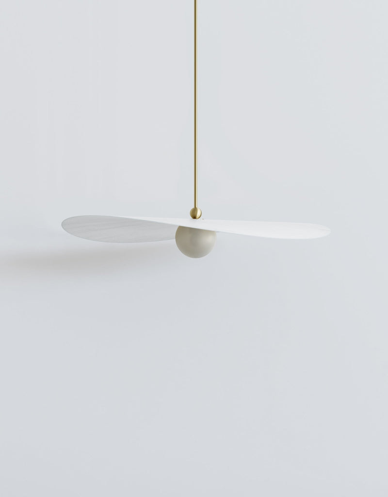 Myrna Pendant - Medium - Ladies & Gentlemen Lighting - Blackened Brass - White (opaque) - Perforated Smoke - HORNE