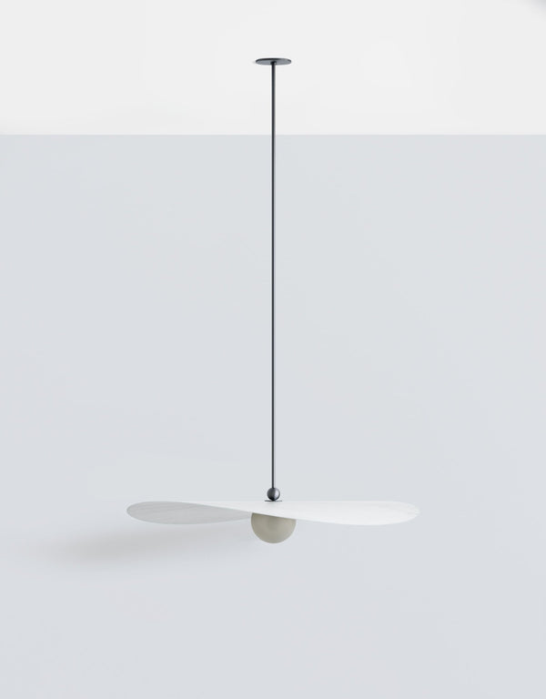 Myrna Pendant - Medium - Ladies & Gentlemen Lighting - Blackened Brass - White (opaque) - Perforated Smoke - HORNE