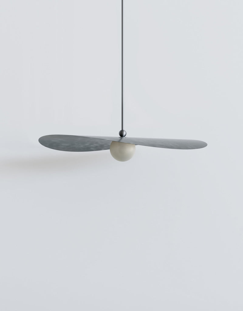 Myrna Pendant - Medium - Ladies & Gentlemen Lighting - Blackened Brass - White (opaque) - Perforated Smoke - HORNE