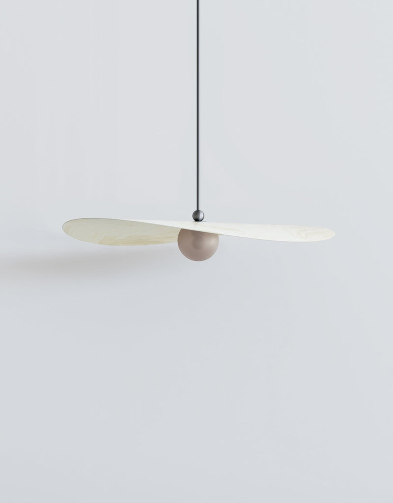 Myrna Pendant - Medium - Ladies & Gentlemen Lighting - Blackened Brass - White (opaque) - Perforated Smoke - HORNE