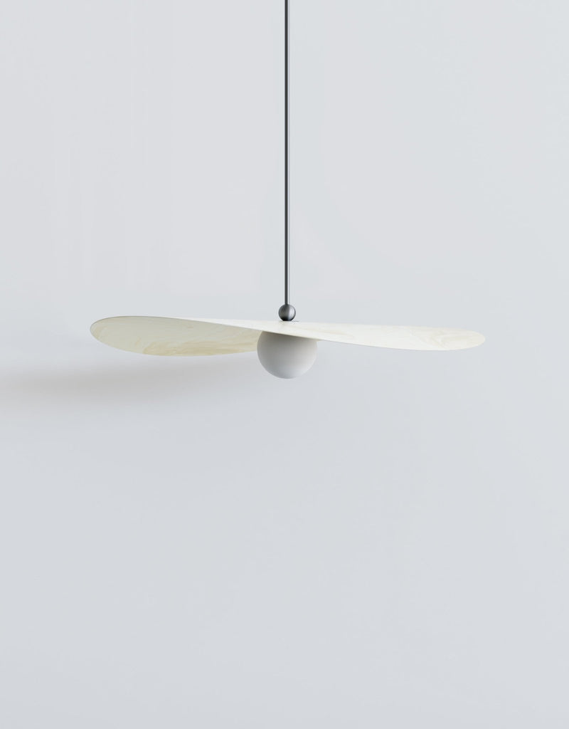 Myrna Pendant - Medium - Ladies & Gentlemen Lighting - Blackened Brass - White (opaque) - Perforated Smoke - HORNE