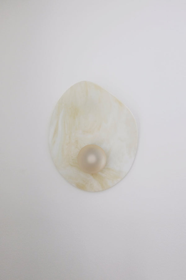 Myrna Sconce - Ladies & Gentlemen Lighting - Blackened Brass - White (opaque) - Perforated Smoke - HORNE