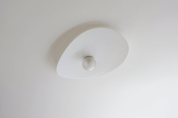 Myrna Surface / Flush Mount - Ladies & Gentlemen Lighting - Blackened Brass - White (opaque) - Perforated Smoke - HORNE