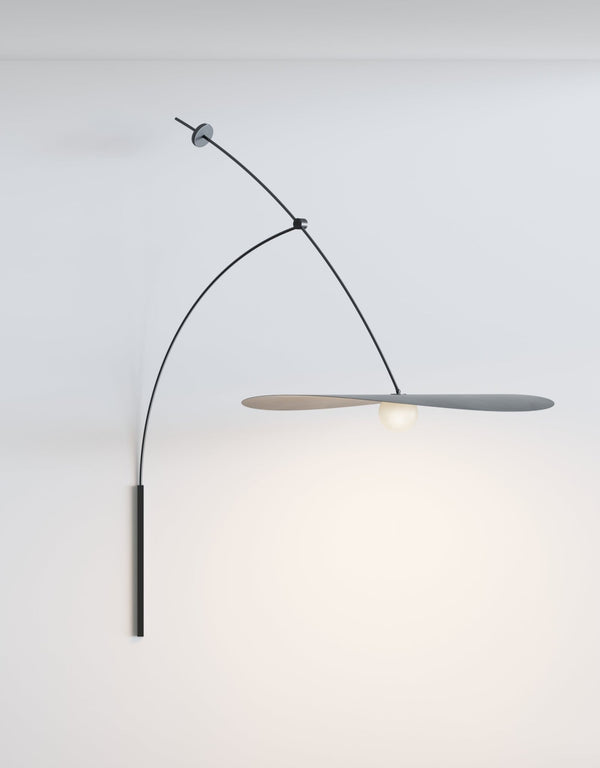 Myrna Swing Arm - Ladies & Gentlemen Lighting - Large - Hardware: Blackened Brass - White (opaque) - HORNE