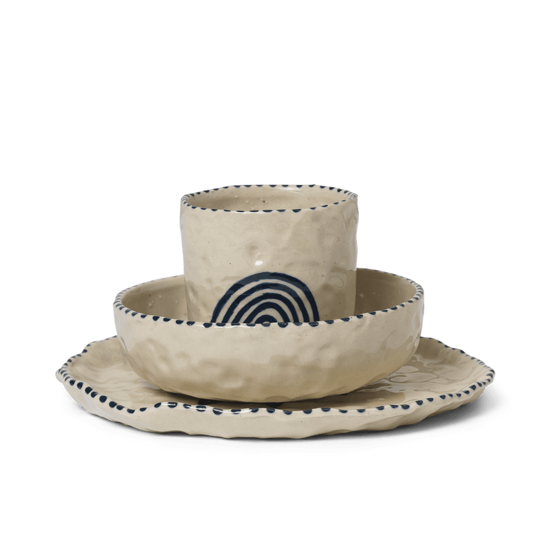 Naive Ceramic Set - Ferm Living - Coffee + Tea - Deep Blue - HORNE