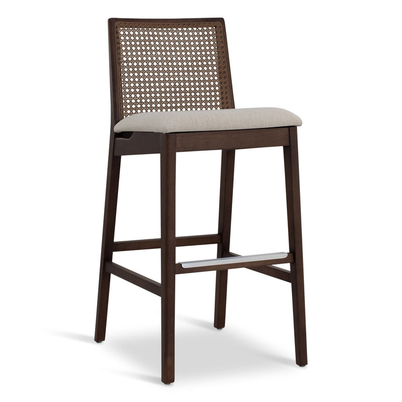 Nardia Cane Bar Stool - Urbia Chairs - Crafted Glaze Ebano - HORNE