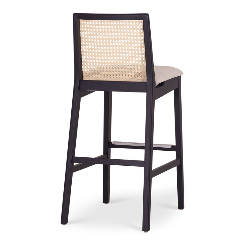 Nardia Cane Bar Stool - Urbia Chairs - Crafted Glaze Ebano - HORNE