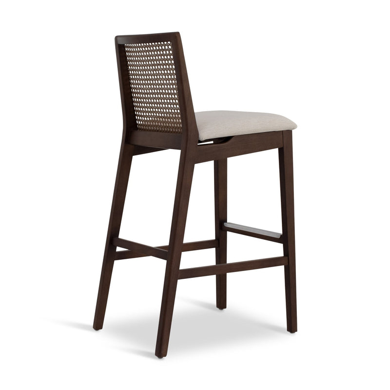 Nardia Cane Bar Stool - Urbia Chairs - Crafted Glaze Ebano - HORNE