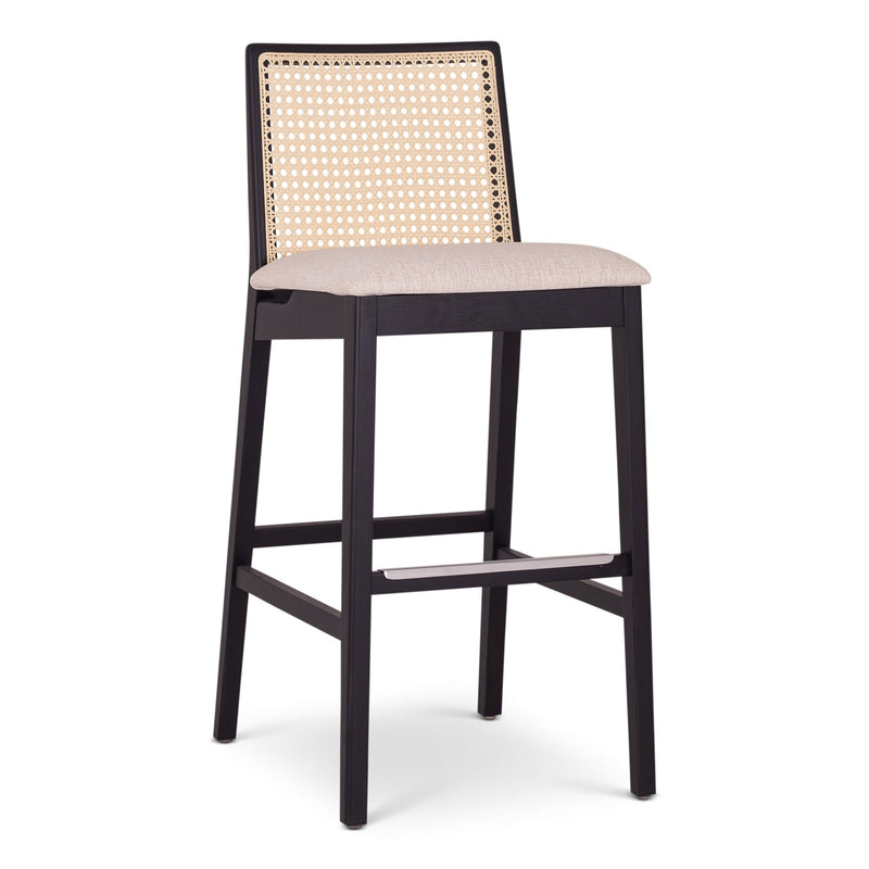 Nardia Cane Bar Stool - Urbia Chairs - Crafted Glaze Ebano - HORNE