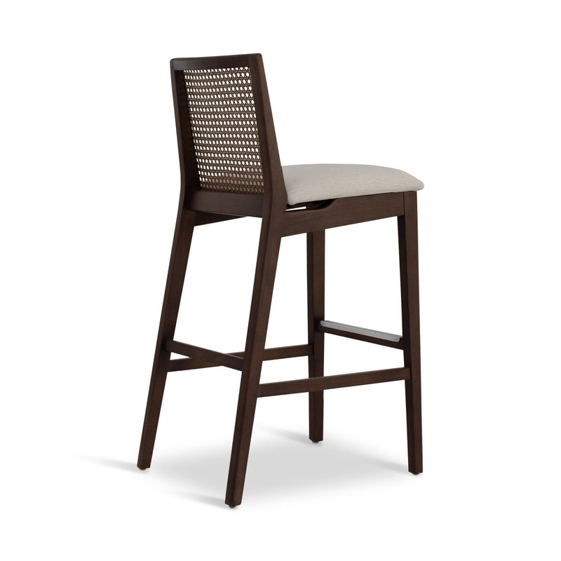 Nardia Cane Bar Stool - Urbia Chairs - Crafted Glaze Ebano - HORNE