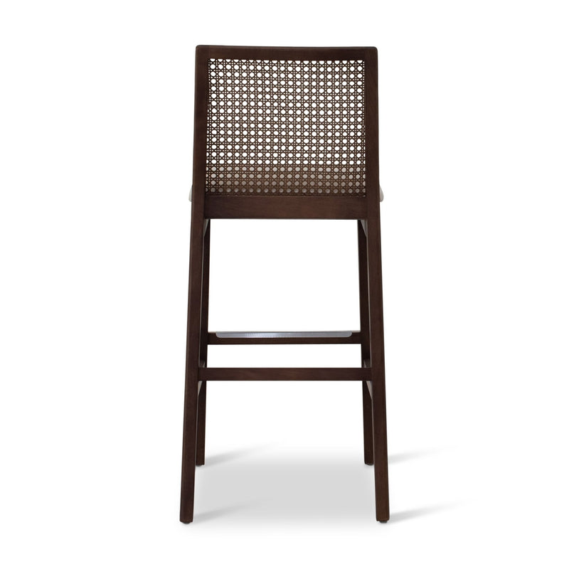 Nardia Cane Bar Stool - Urbia Chairs - Crafted Glaze Ebano - HORNE