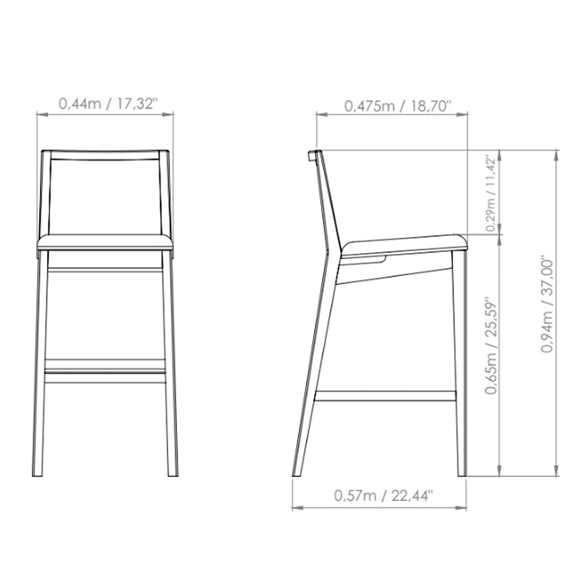 Nardia Cane Counter Stool - Urbia Chairs - Crafted Glaze Ebano - HORNE