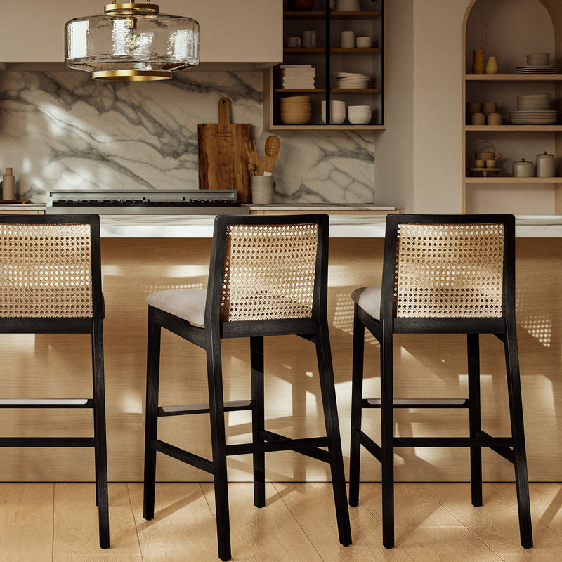 Nardia Cane Counter Stool - Urbia Chairs - Crafted Glaze Ebano - HORNE