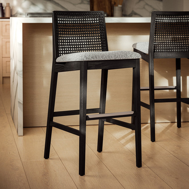 Nardia Cane Counter Stool - Urbia Chairs - Crafted Glaze Ebano - HORNE