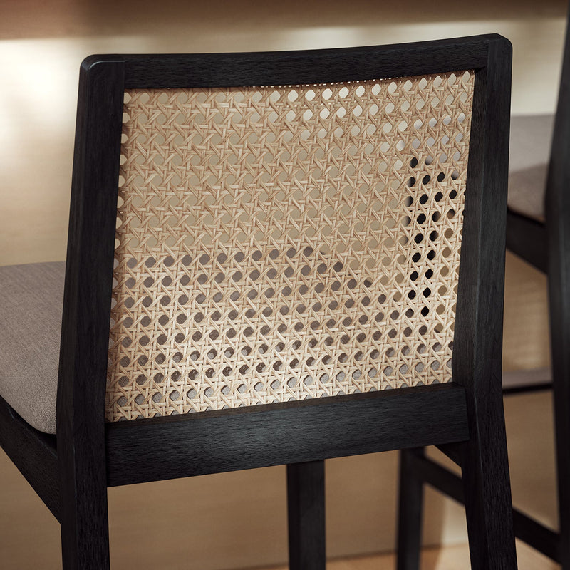 Nardia Cane Counter Stool - Urbia Chairs - Crafted Glaze Ebano - HORNE