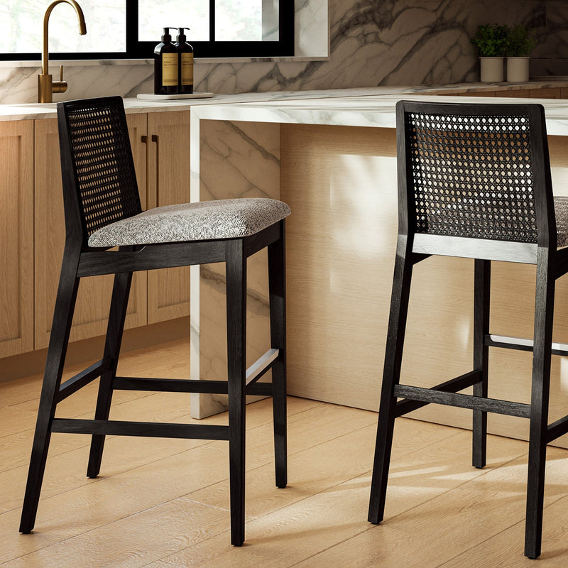 Nardia Cane Counter Stool - Urbia Chairs - Crafted Glaze Ebano - HORNE