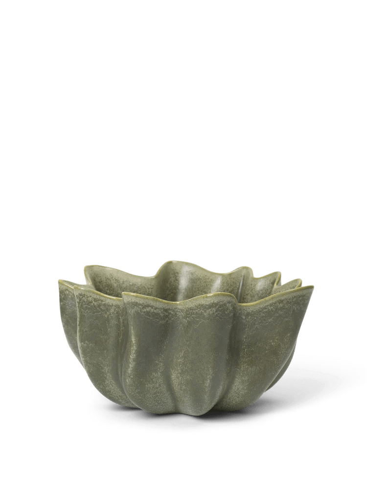 Nium Bowl - Ferm Living Serveware - Small - Dark Sage - HORNE
