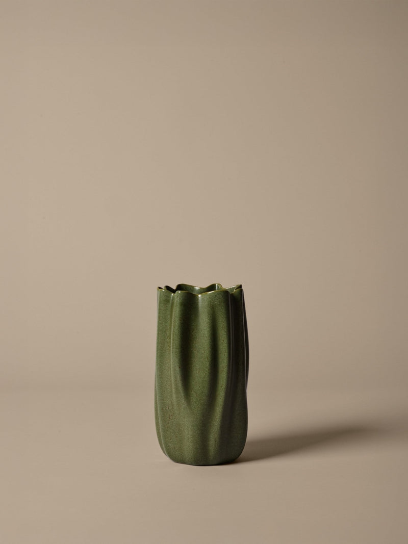 Nium Vase - H23 - Ferm Living Vases - Dark Sage - HORNE