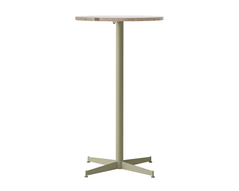 Nook Bar Table - Audo Copenhagen Tables + Desks - Ø24 in - Olive - Estremoz Marble - HORNE
