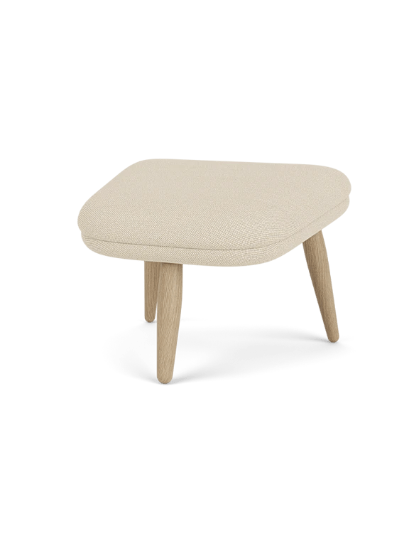 Oda Ottoman - Audo Copenhagen Stools + Benches + Ottomans - Natural Oak - Hallingdal 65 Fabric - 0110 - HORNE