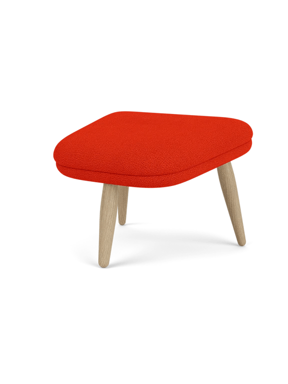 Oda Ottoman - Audo Copenhagen Stools + Benches + Ottomans - Natural Oak - Hallingdal 65 Fabric - 0110 - HORNE
