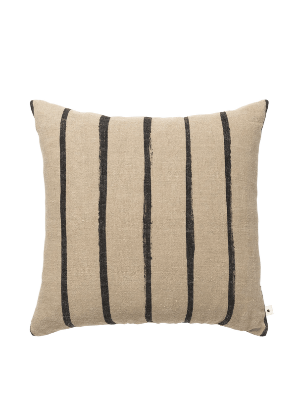 Oleo Cushion - Ferm Living Bedding + Pillows - Natural/Black - HORNE