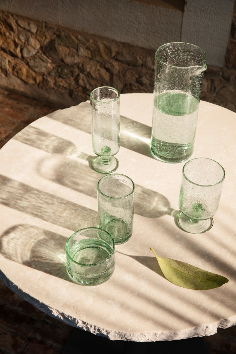 Oli Water Glass - Low - Ferm Living Glassware - Recycled Clear - HORNE