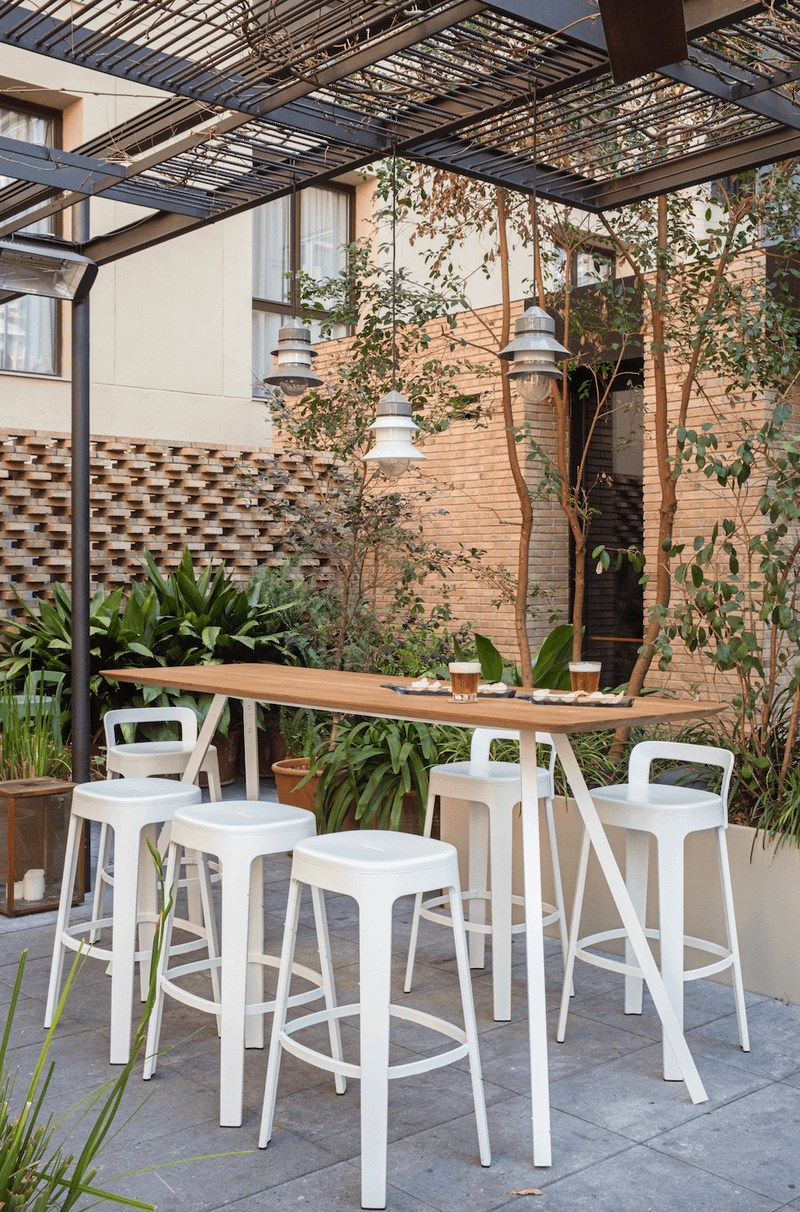 Ombra Bar Stool  RS Barcelona - Stools + Benches + Ottomans - Add Backrest - Green - HORNE