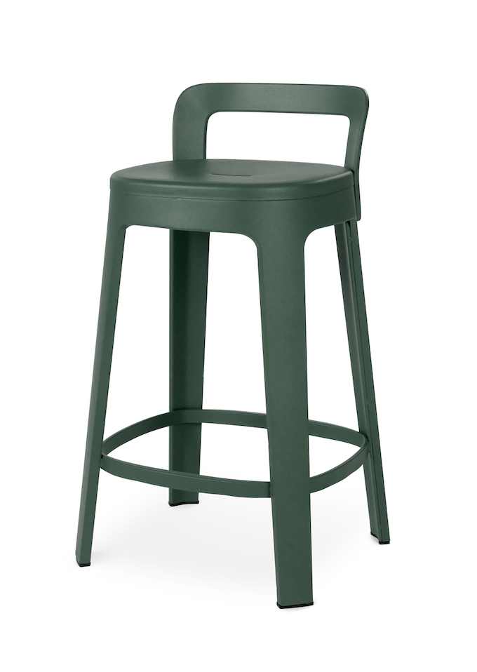 Ombra Counter Stool - RS Barcelona - Stools + Benches + Ottomans - Add Backrest - Green - HORNE