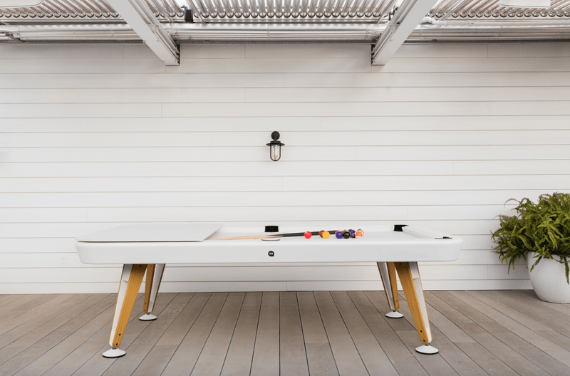 Outdoor Diagonal Pool Table - RS Barcelona - Games + Recreation - 7 ft - Black Structure + Black Cloth - HORNE