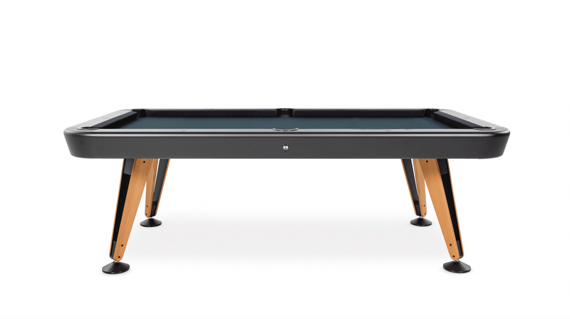 Outdoor Diagonal Pool Table - RS Barcelona - Games + Recreation - 7 ft - Black Structure + Black Cloth - HORNE