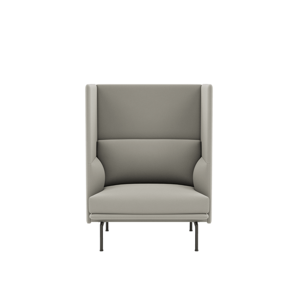 Outline Highback Sofa 100 - 1 - Seater - Muuto Sofas - Black - Attire 1 - HORNE