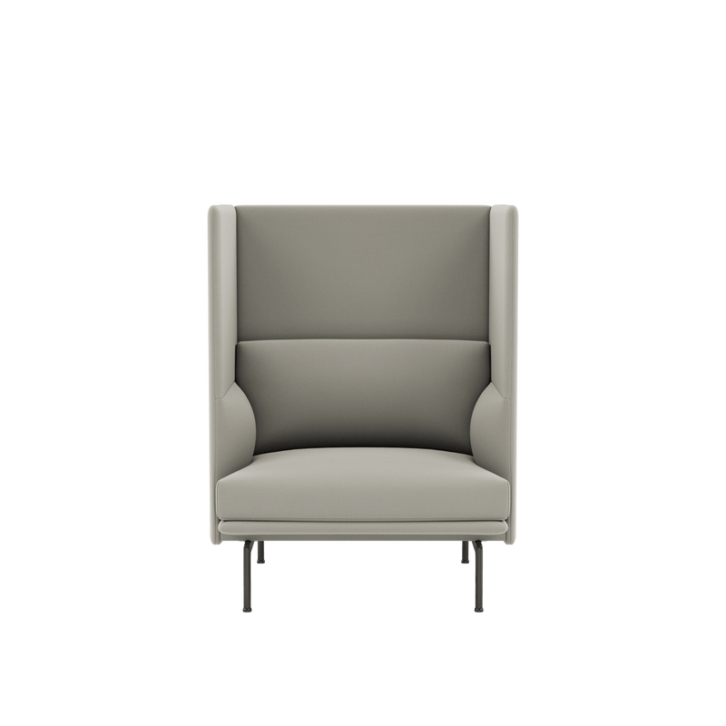 Outline Highback Sofa 100 - 1 - Seater - Muuto Sofas - Black - Remix 163 - HORNE