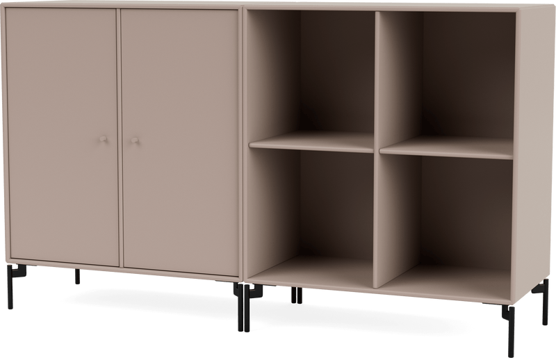 Pair Classic Sideboard - With Legs - Montana - Shelving - Anthracite - Matte Chrome - HORNE