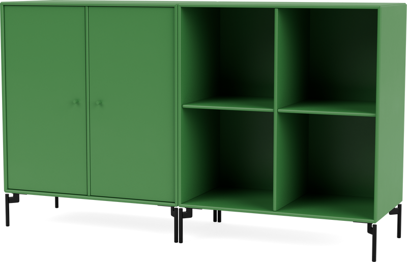 Pair Classic Sideboard - With Legs - Montana - Shelving - Anthracite - Matte Chrome - HORNE