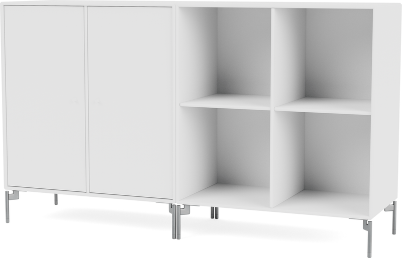 Pair Classic Sideboard - With Legs - Montana - Shelving - Anthracite - Matte Chrome - HORNE