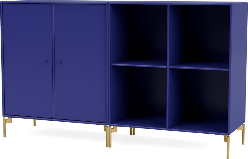 Pair Classic Sideboard - With Legs - Montana - Shelving - Anthracite - Matte Chrome - HORNE