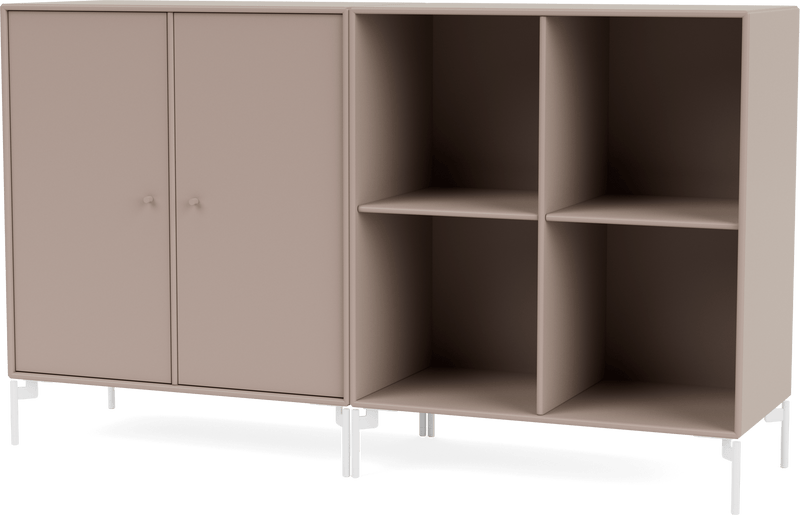 Pair Classic Sideboard - With Legs - Montana - Shelving - Anthracite - Matte Chrome - HORNE