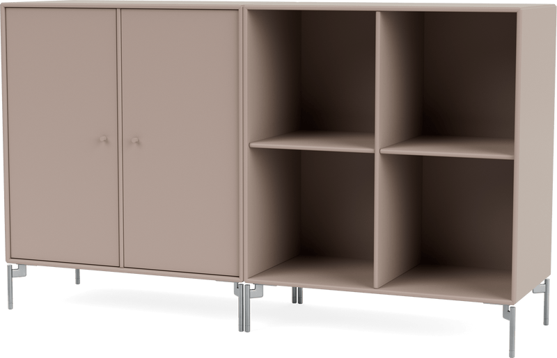 Pair Classic Sideboard - With Legs - Montana - Shelving - Anthracite - Matte Chrome - HORNE