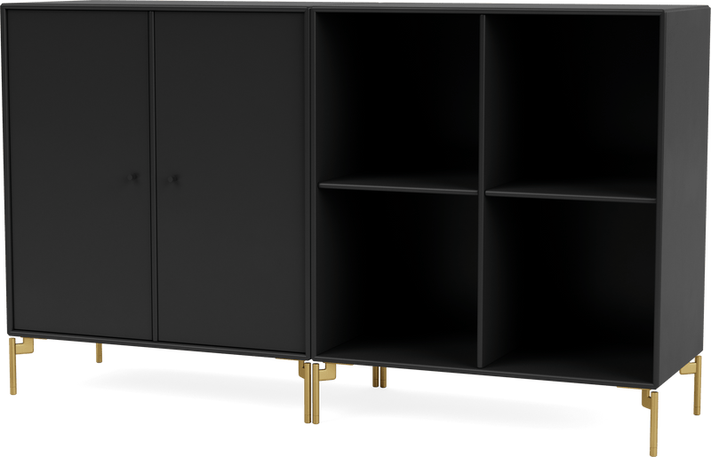 Pair Classic Sideboard - With Legs - Montana - Shelving - Anthracite - Matte Chrome - HORNE