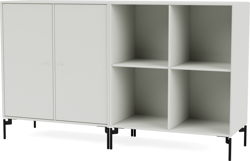 Pair Classic Sideboard - With Legs - Montana - Shelving - Anthracite - Matte Chrome - HORNE